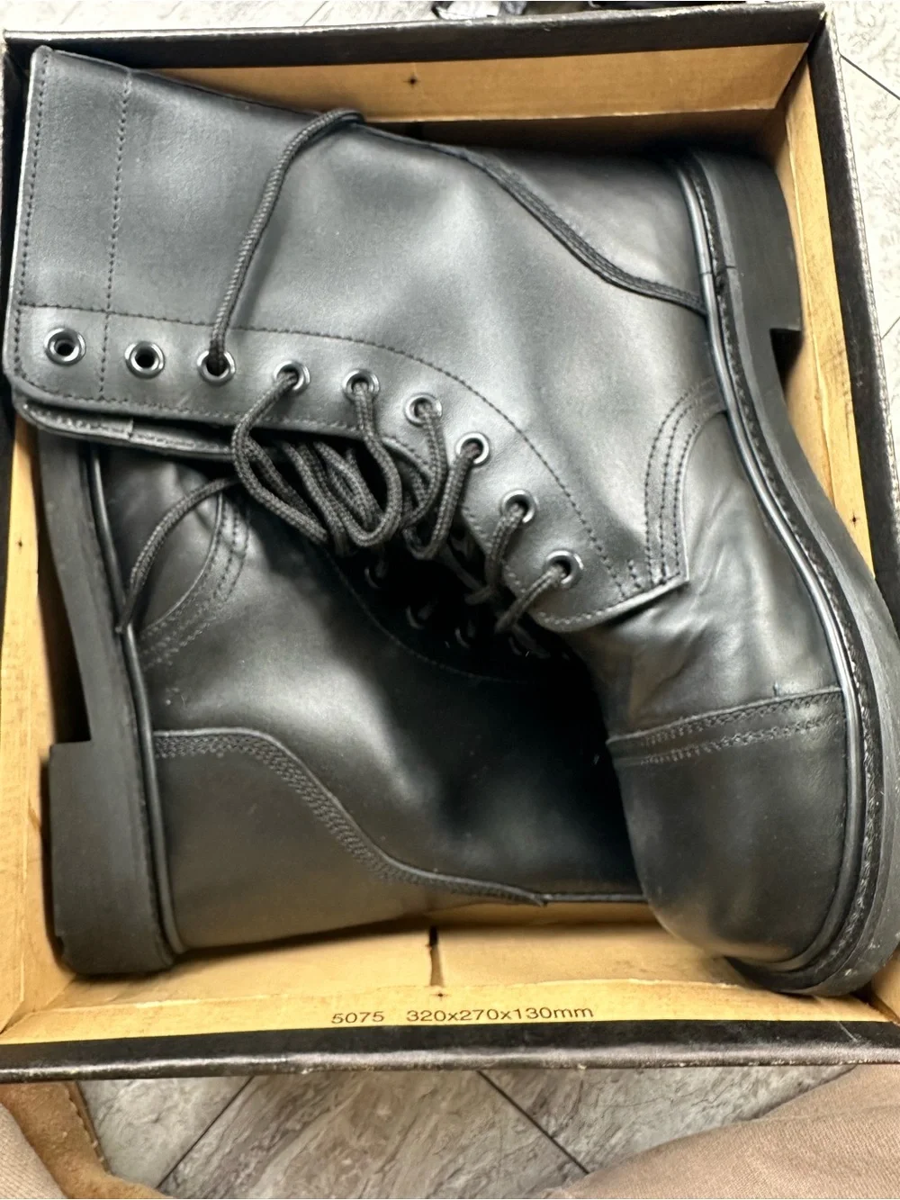 Vintage Rothco Combat Boots 8.5 Black Leather Military Tactical Lace Up 5075